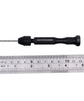 Pin Vise Hand Drill Set With 25 Micro Twist Drill Bits 0.5 To 3.0 Millimeter next to a measuring ruler for scale