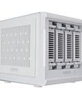 Killer 4 Bay External Storage Enclosure With Real Hot Swap Tech For 3.5 And 2.5 Inch Drives, side view showing sleek design and drive slots.