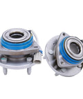 Front Wheel Hub Bearing Assembly Set Of 2 For 2000 2013 Chevy Impala, 2000 2007 Chevy Monte Carlo, 1997 2005 Buick Century, 1997 2005 Cadillac DeVille, Five Lug With ABS, FWD Only, Steel Alloy Roller Bearings, OE Style 513121 Compatible, Ready To Install