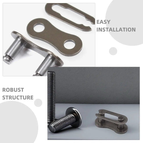 Heavy Duty Steel Chain Link Connectors 20 Pack Quick Swap Couplers For Single Speed And Folding Bikes shown in close-up detail.