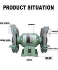 5 Inch Bench Grinder Cranking 3000 Rpm Pure Copper Motor Runs Smooth Low Vibration Spark Arrestor Eye Shield with dual grinding wheels