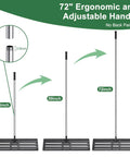 72-Inch Lawn Leveling Rake With Stainless Steel Handle, adjustable length for golf courses, gardens, pastures, and lawns
