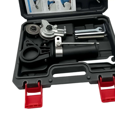 Metal Nibbler Drill Attachment Double Head For Sheet Metal Cutting in plastic box with tools included