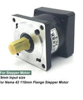 Heavy Duty Planetary Gear Reducer For Nema 42 Stepper Motors With 19 Mm Input 22 Mm Output Ratios From Three To Two One Six To One Pumping Out Seventy Nm Torque At 3k Rpm Built Tough For Cnc Routers And Bot Builds, showing 19mm input and flange design.
