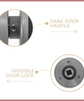 Dark door handle and invisible lock detail of Heavy Duty Single Cylinder Deadbolt Lock With Slick Compact Ball Knob For Bedroom Doors.