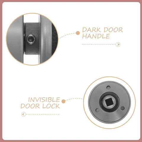 Dark door handle and invisible lock detail of Heavy Duty Single Cylinder Deadbolt Lock With Slick Compact Ball Knob For Bedroom Doors.