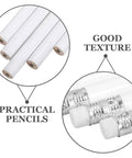 Beefy Heavy Duty Carpenter Pencils Set Of 10 White Woodworking Graphite Pencils With Erasers Round Barrel texture focus