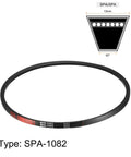 SPA1082 Drive V Belt Heavy Duty Rubber Transmission Belt 1082mm Pitch Length For Industrial Machinery, showing smooth round profile and markings.