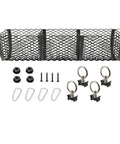 Heavy Duty Cargo Mesh Net Fits Tesla Cybertruck 2024 Through 2025 with installation hardware and accessories.