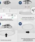 Step-by-step installation of Two Pack 15W Flush Mount LED Ceiling Light 1500 Lumens Daylight 5000K Low Profile Ceiling Fixture for hallways.