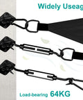 Pro Grade Heavy Duty 6 Inch 304 Stainless Sun Shade Hardware Kit showing turnbuckles and load-bearing capacity 64KG
