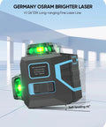 Green Laser Level Self Leveling With 3D Cross Line, 12 Line Laser, 360 Degree Horizontal And Vertical Planes close-up view