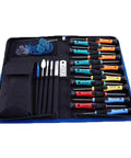 Awesome 33 In 1 Precision Screwdriver Set With Comfortable Non-Slip Rubberized Handle And Rotating Torque Bit Kit For Easy Electronics repair Fix Jobs At Home Or Work. 33-piece screwdriver set in zip case with rubberized handles and bits
