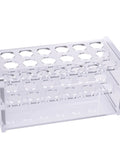 Clear Acrylic Test Tube Rack 18-Hole Organizer For 10ml And 15ml Tubes Pens And Markers Pro-Grade Thick 4.5mm Construction