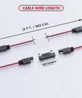 Dang Solid SAE To SAE Extension Cable 3 Foot 18 AWG Tinned Copper Wire Harness with connectors and SAE adapter shown.