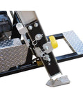 Real Deal Gas Powered Ladder Hoist With 250 Pound Capacity And 28 Foot Reach built with smooth pedal brake and solid aluminum sections.