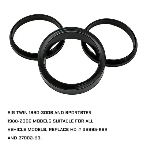 Carburetor Intake Manifold Gasket Seal Kit For Big Twin Bikes 1990 To 2006 And Sportster XL 883 XLH 1200 1988 To 2006 Electra Glide Black Rubber Lower Seals Set Replacement OEM HD Parts shown in black rubber