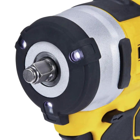 Close-up of Xtreme 12V Max Brushless Three Eighths Inch Cordless Impact Wrench Tool Only With 250 Ft Lbs Tightening and 400 Ft Lbs Breakaway Torque