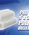 Ultimate White Nylon Paint Roller Covers For Smooth Walls Nine Inch Length Three Eighths Inch Nap Durable Washable Five Pack For Flawless Finish On Drywall And Stains