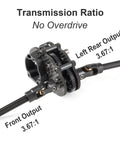 Ultralight Carbon Fiber Overdrive Transmission OD3 For AR44 Capra Axle LCG 1x10 RC Rock Crawler showing transmission ratio 3.67:1.