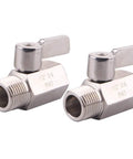Half Inch Stainless Mini Ball Valve Female To Male NPT Threads, SUS316 Body And Ball, Inline Valve With Double Seal, Pack Of 2