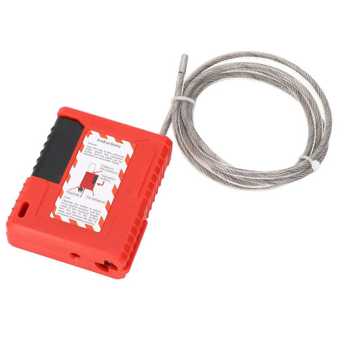 Heavy Duty Lockout Cable Lock For Electrical Gear, Adjustable 1 Meter, Quick Thread Setup, Industrial Safety Padlock System
