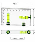RuiJOTWAT Clear Magnetic Spirit Level Dual Direction Mini Spirit Level Tool For Carpentry Diy Projects with two vials and ruler.