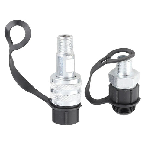 Badass Heavy Duty Hydraulic Quick Connect Coupler M16 X 15 Self Locking Check Valve Cr Plated Steel High Pressure Hose Fitting 70MPa Two Stage Seal Leak Proof Top Shelf Build For Job Sites That Need Grip And Power Zero Hassle With No Mess No Stress. M16 couplers with dust caps