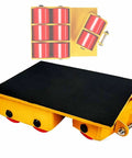 Heavy Duty 180 Degree Turning Cargo Trolley Skate Featuring PU And Steel Rollers for easy machine movement on factory floors.