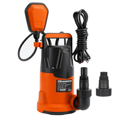 1HP Submersible Water Pump With Auto Float Switch 3700GPH High Flow Plus 31ft Lift for Quick Drainage in Basements Tanks and Pools