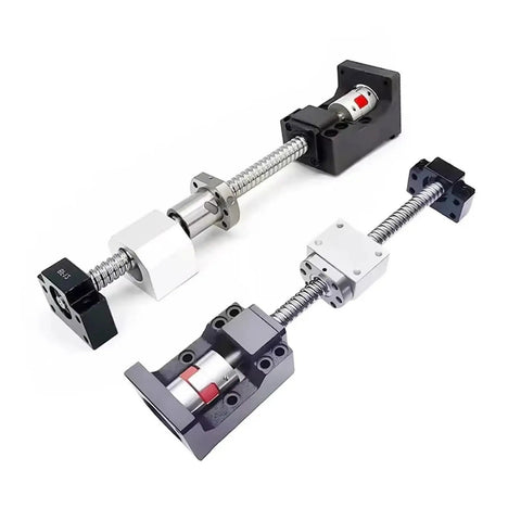 Heavy Duty SFU2510 Left Hand Ball Screw Kit 1000mm With C5 BF20 End Supports For CNC Engraver Setup showcasing carbon steel construction.