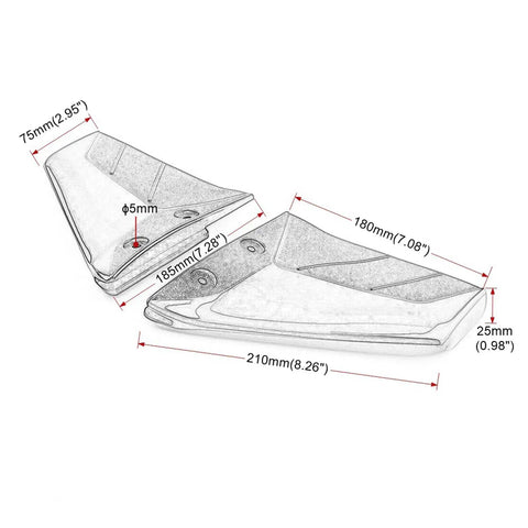Dimensions of Hydrofoil Stabilizer Kit For Outboard And Stern Drive Boats, Fits 4HP-50HP, Boosts Planing Speed, Slashes Drag.