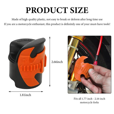 Fork Seal Cleaner Tool 45-55mm For Motorcycle Front Forks Orange Built For Quick Oil Cleaning And Seal Maintenance, dimensions shown