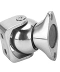 Hefty Magnetic Door Stopper Made From Top Tier 316 Stainless Steel With Super Strong 8 Pound Magnet And Adjustable Rotating Head showing a close-up of the stainless steel head.