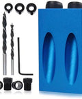 Joint Angle Tool And Pocket Hole Jig Set For Pro Level Carpentry, 14 Pieces with 15 Degree Inclined Hole Fixture in blue