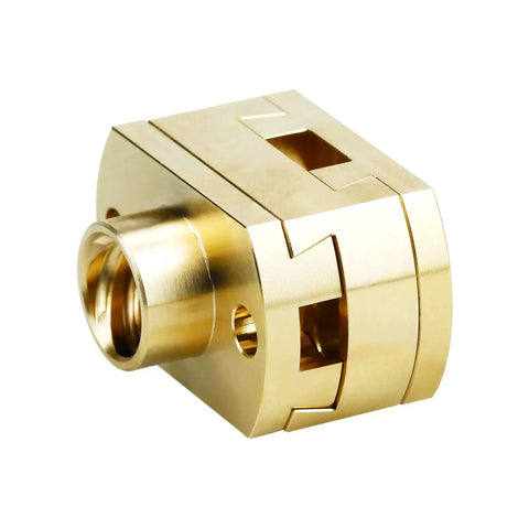 2 Pack 2 In 1 Lead Screw Nut With Oldham Coupling Upgrade Kit For 8mm Z Axis 3D Printer Brass Oldham Coupling, close-up view