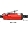 Shop Grade 1/4 Inch Pneumatic Straight Die Grinder With 22000 RPM Rapid Spin showing red lightweight design for tough job site tasks.