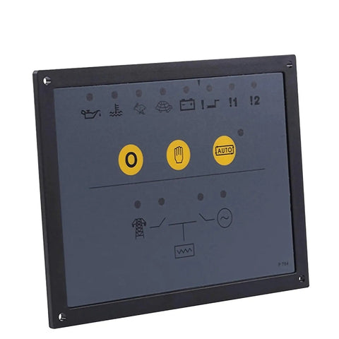 Generator Engine Controller Unit AMF Auto Start Mains Failure Control Panel 1 Piece Plug And Play Ready black front view