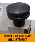Simple blade gap adjustment knob on 40 Inch Box and Pan Brake Built For Real World Shop Use Handles 12 Gauge Mild Steel Up To 135 Degree Bends