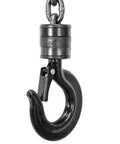 Manual Chain Block Hoist 1 Ton Capacity With 2 Heavy Duty Hooks Steel Hand Lift 8 Ft Lift Black Oxide Chains close-up hook