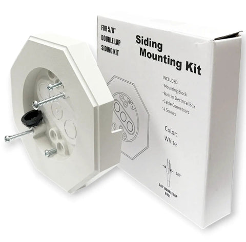 Vinyl Siding Lamp Mounting Kit With Built In Electrical Box For 5/8 Inch Outdoor Siding Lap Durable Exterior Lighting Mounting Solution For Lamps Fixtures Receptacles And Decorative Lanterns, white