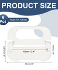 Image showing dimensions of Recessed Flush Pull Door Handle Set 6 Pack Milk White Durable Iron Construction, 75x33 mm with 4 mm hole.
