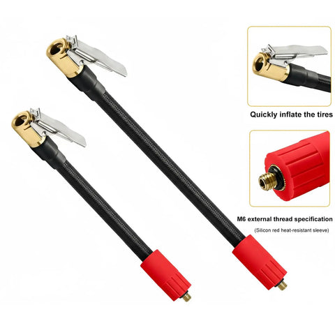 Three Pack 6mm Thread Air Hose 100cm Pressure Resistant Fits Vehicle Tire Inflators Metal Nozzle Quick Attach Adapter No Tool Installation Ergonomic Design For Home Garage Emergency Situations Ready To Go Simple Setup No Messing Around True American, EPDM brass clamp