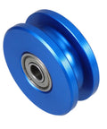 Aluminum U Groove Pulley For Gym Cable System Dual Bearing Silent Roller Stable Home Gym Fitness Gear For Smooth Weight Lifting Compact Quiet Durable Cable Pulley For Any Workout Setup blue aluminum pulley with dual bearing