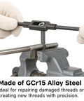 5/8-18 Inch HSS Tap And Die Set With GCr15 Alloy Steel Hex Die For Right Hand Thread Repair In Metalworking And Machinery