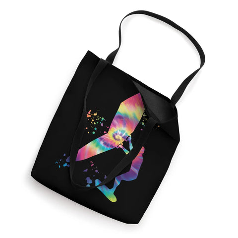 Tie Dye Wing Foil Tote Bag For Wingsurfing And Wingboarding Enthusiasts, 16x16 Carry Bag With Cool Man Design, colorful wing print