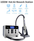 Lead Free 1000W Hot Air Soldering Station With Digital LCD Display For PCB Repairs BGA Rework SMD Desoldering Auto Sleep Mode.
