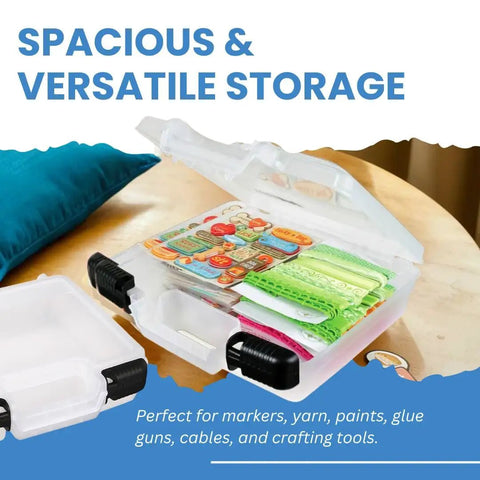 Straight Up Durable 10 Inch Quick View Deep Case For Arts And Crafts Keeps Your Paint Tubes Brushes Scissors And Creative Stash Totally Organized In This Translucent Carry Box