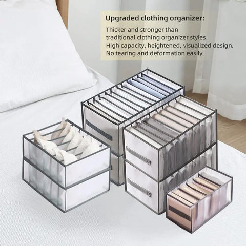 Effortless Wardrobe Closet Organizer System For Clothes And Accessories, Space Saving Drawer Dividers with visible compartments