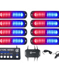 Ultra Thin LED Strobe Police Light Kit With Control Panel For Vehicles Trucks ATVs UTVs And Motorcycles Eight Piece Emergency Safety Warning Lights For Grille Marker Lights And High Visibility In Any Weather